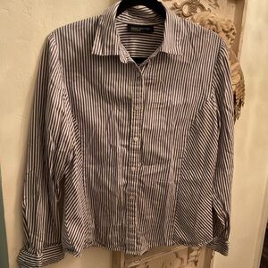 Women Striped Button-Down Shirt XL